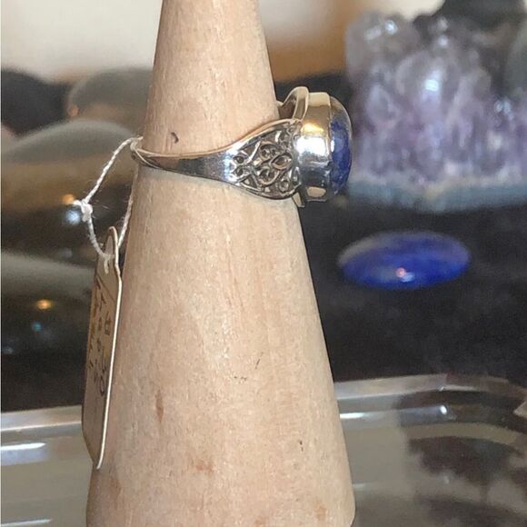 Gorgeous Matrix Lapis Lazuli Artisan Crafted 925 Silver Ring Sz 6 - Picture 7 of 11
